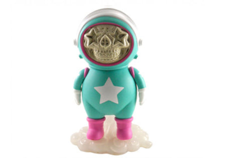 Dum English Blue-Turquoise Star Skull Astronaut 10 inch Figure