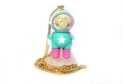 Dum English Turquoise Star Skull Astronaut chain